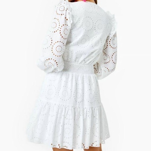 Lilly Pulitzer NWT size 10 Taviana dress white lace circle bloom eyelet $278 - Picture 2 of 8