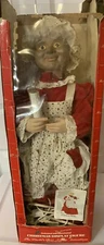 Vtg Animated Mrs SANTA CLAUS Lighted TELCO Motion-ettes Original Box scary Doll