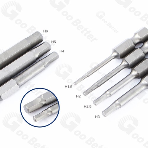 0.9mm-14mm Hex Key Allen Bit Quick Change Connect Impact Driver Drill 1/4" Bits - Picture 3 of 30