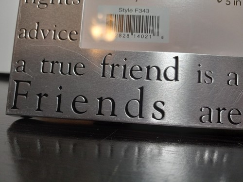 FRIENDS FOREVER Metal Pewter Silver Photo Picture Frame Embossed New Has Scratch - Picture 18 of 23