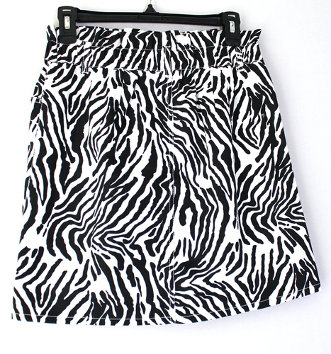 BAR III Paperbag-Minirock Zebramuster Größe 12 schwarz, weiß Einzelhandel 59,50 $ - Bild 2 von 4