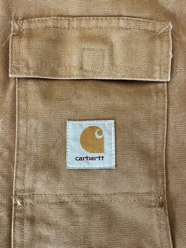 Carhartt giacca foderata trapuntata e cappuccio CO3 BRN foderata artica uomo 42 alta USA Union - Foto 3 di 12