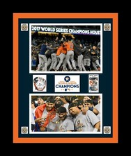 HOUSTON ASTROS 2017 WORLD SERIES CHAMPION FIELD CELEBRATION MATTED COLLAGE PIC #