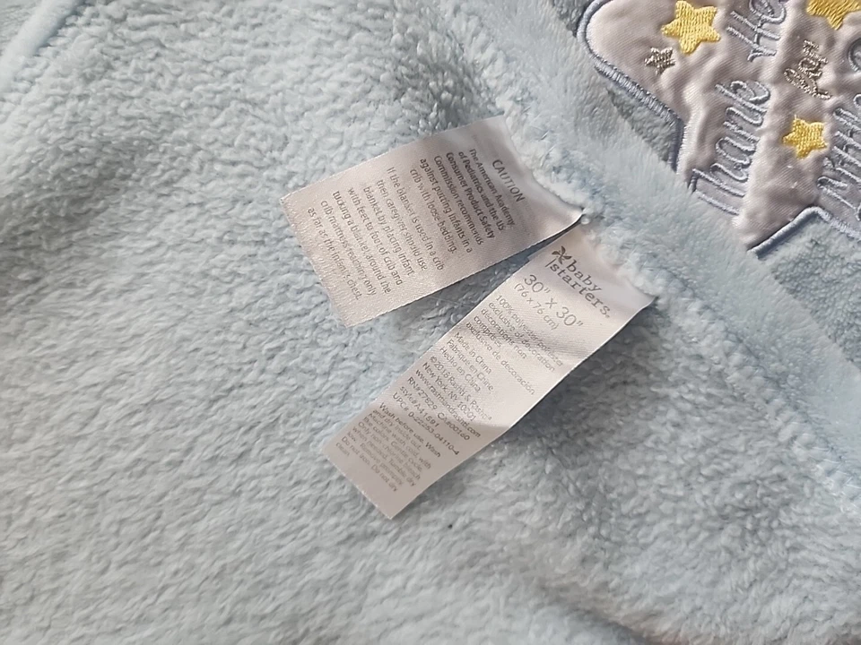Baby Starters “Thank Heaven for Little Boys” Stars Blue Blanket Lovey Soft Euc - Image 4 of 4