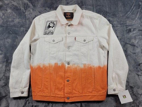 Veste en jean neuve Levi’s Wren+ Glory homme L NBA Phoenix Suns peinte à la main Booker