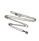 GIA certified 14k white gold .36ct princess diamond solitaire pendant necklace — photo 4