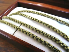 14K Solid Gold Box Chain Necklace 25" Long  Very Classy.  SALE SAVE 1500   #1530