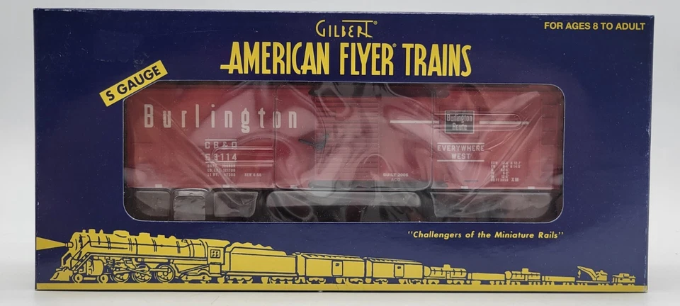 S-Gauge American Flyer 6-48362 Burlington "Everywhere West" Box Car - NIB - Image 2 of 4
