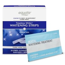Equate Timeless White Teeth Whitening Strips, 10 Treatments..+