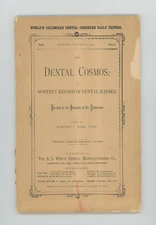 RARE WCE 1893 Dental Cosmos Science S.S. White Mfg. Catalog Booklet Edward Kirk