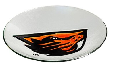 NCAA Oregon State Beavers Hand Painted Team Logo Glass Bird Bath