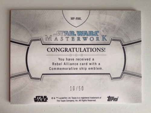 2018 Star Wars Masterwork Galactic Emblem Purple Lando Calrissian 10/50 Rebel - Picture 4 of 5