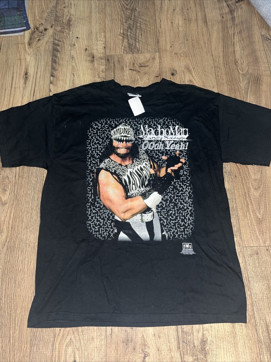 Randy Tシャツ Vintage 1998 Randy Macho Man Savage NWO Black Wrestling T-Shirt Lg