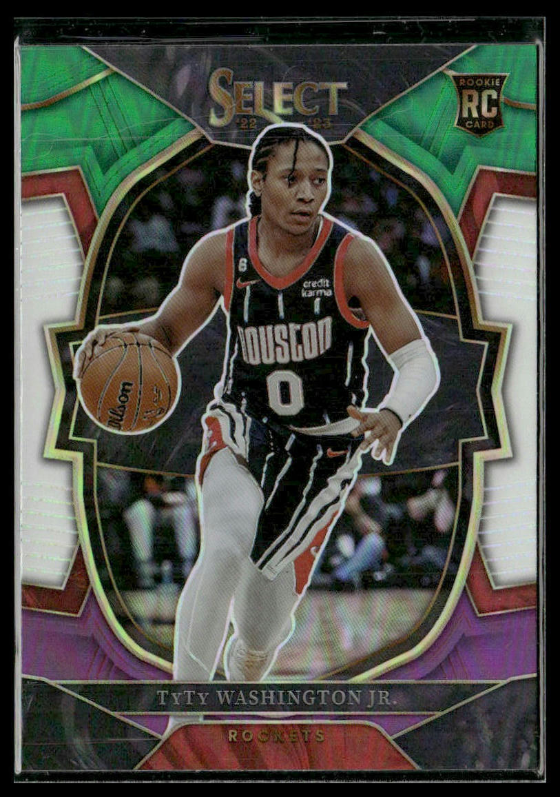 2022-23 Panini Select #70 TyTy Washington Jr. Green White Purple Prizms