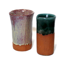 Terra Cotta Pottery Vases Drip Glaze Vessels Set 2