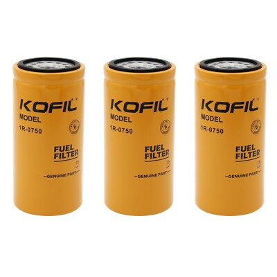 3 PCS For Caterpillar Fuel Filter 1R-0750 1R0750 Sealed Advanced Efficiency