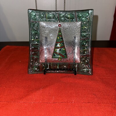 Splendor Christmas By Gotham Square Appetizer Dish /plate Neon