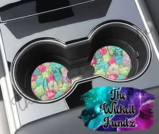 Succulent Cactus Gardener Car Coasters Set Of 2 Cup Holder Car Gift