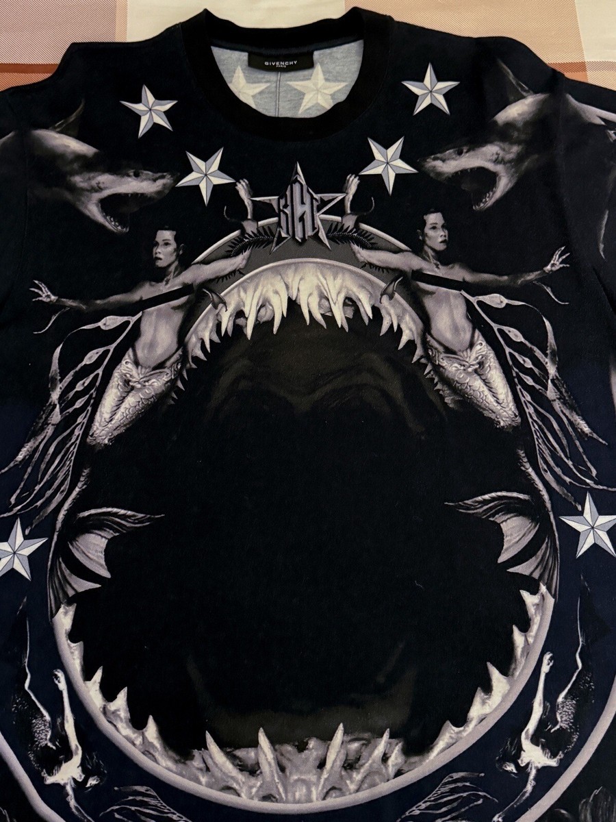 Givenchy Shark & Mermaid Print Oversized XS T-shirt | eBay