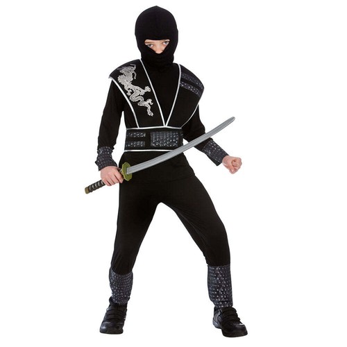 Childrens Boys Elite Shadow Ninja Halloween Fancy Dress Up Party Costume Outfit - Picture 2 of 6