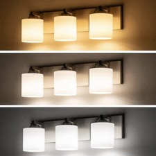 22-inch Bathroom Vanity Lights with White Glass Shades 3-Mirrea