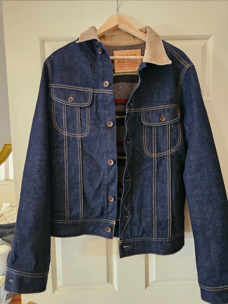 Iron Heart 18oz Selvedge Denim Storm Rider Jacket - Indigo | eBay