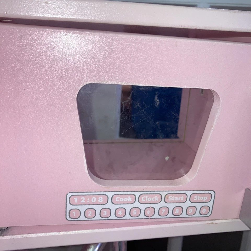 kidkraft-Vintage Play Kitchen - Pink w/ Stainless Steel Fixtures&Ice Maker |3998 - Image 3 of 4