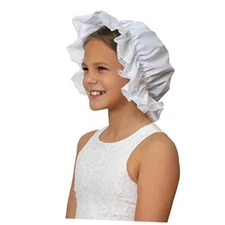  White Mob Cap Accessory - Grandma Night Bonnet Colonial Costume Nightcap Mop 