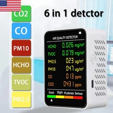 Air Quality Monitor CO PM2.5 TVOC HCHO Detector Carbon Dioxide Exceed Alarm