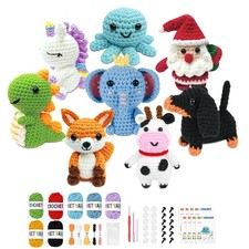 Beginner Crochet Kit with 8 Pieces DIY Crochet Kit Bundle for Kids and Adults