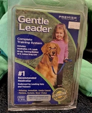 Gentle Leader Headcollar for Dogs Black Medium 25-60 lbs No Choke 10ft Drag Line