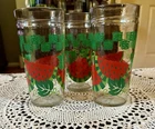 Vintage Anchor Hocking Watermelon Jelly Jar Glasses Set Of 3 Retro 16oz