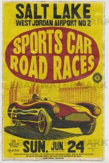 1950's Aston Martin DB3 Salt Lake City Vintage Race Poster 11 x 17 Temple Mormon