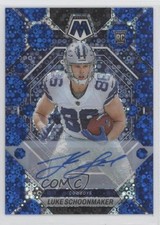 2023 Panini Mosaic Rookies No Huddle Blue Prizm Luke Schoonmaker #344 Auto 15vt