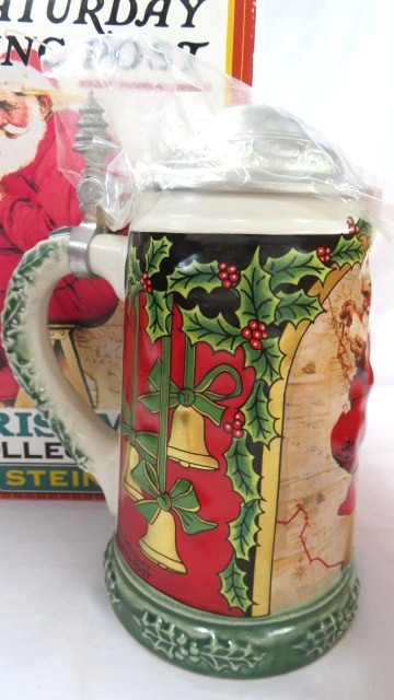 Norman Rockwell 1996 Saturday Evening Post Christmas Stein Limited Edition NIB