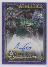 2024 Topps Chrome Rookie Purple Speckle Refractor /299 Angel Felipe Auto 0g9