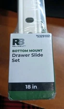 Reliabilt Bottom Mount Drawer Slide Set 18" White #5329102 NEW