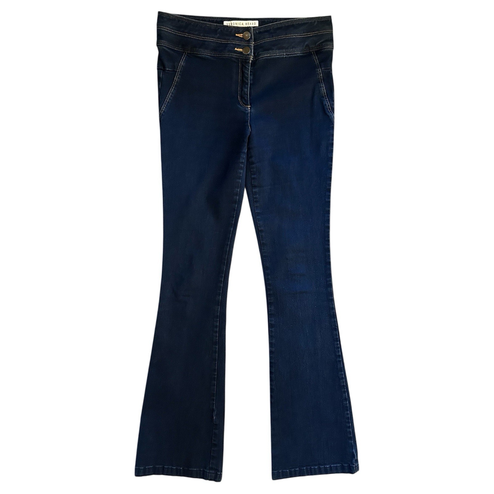 VERONICA BEARD Two Button Flare Stretch Denim Jea… - image 1
