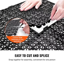 VEVOR Interlocking Drainage Floor Mat 12" x 12" PVC NonSlip Floor Tiles 12 Pack