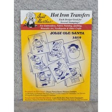 Aunt Marthas Jolly Ole Santa 3859 Hot Iron Transfers Embroidery Christmas