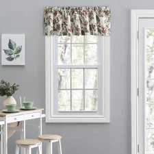 Madison Floral 15 In. L Polyester/Cotton Tailored Valance in Brick