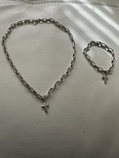 Emporio Armani sterling silver necklace and bracelet set