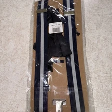Suspender and Bow Tie Set Navy W White All Occasion Tuxedo Wedding Formal Casual