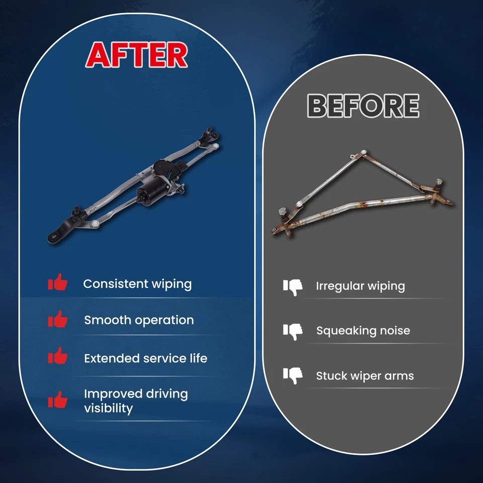 Conjunto de acoplamiento y motor limpiaparabrisas delantero para Jeep Wrangler JK/JL 07-18 Foto 3 de 4