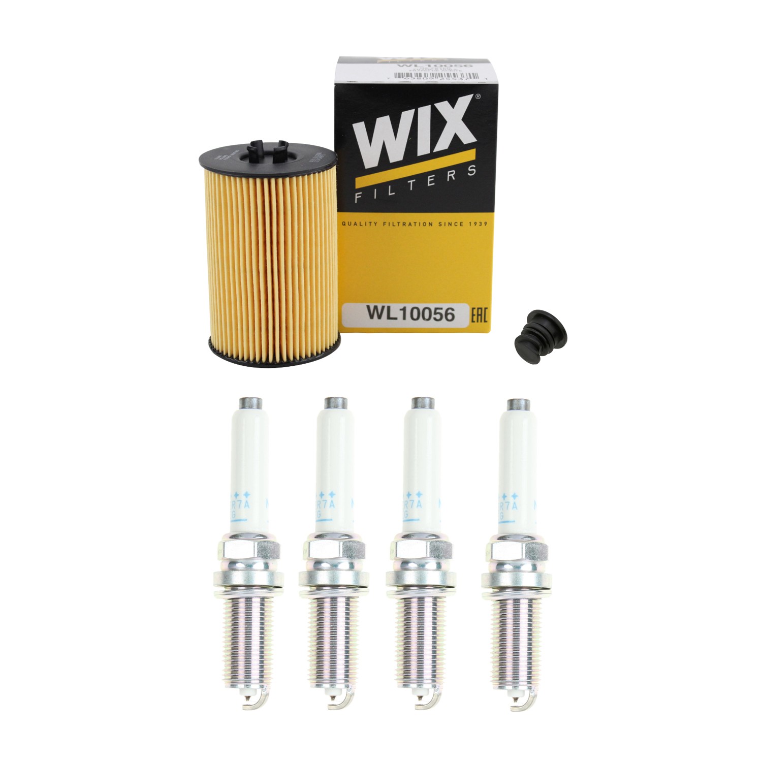 Wix Engine Oil Filter  NGK 4 Laser Platinum Spark Plugs kit for A3 Golf R L4