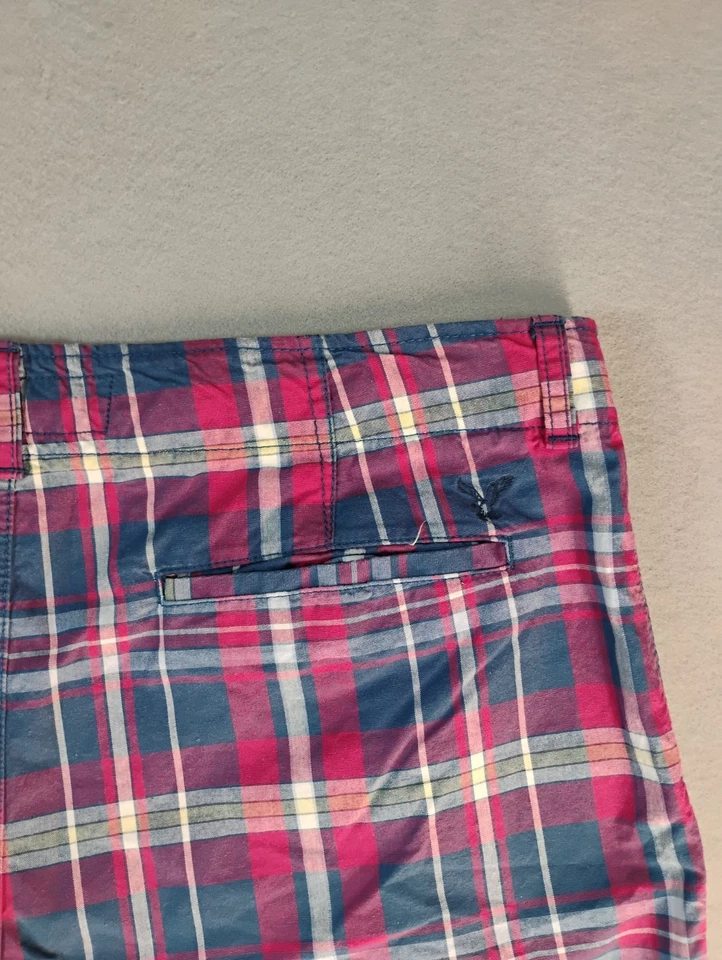 Мужские шорты American Eagle 36 разноцветные клетчатые классический крой плоские спереди повседневные - Изображение 4 из 4