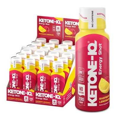 Energy Shots Ketone IQ No Caffeine 10g Ketones 24 Pack Raspberry Fuel
