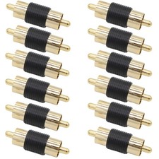12 Pack RCA Male to Coupler Gold Plated Phono Audio Joiner Adapter Connecter