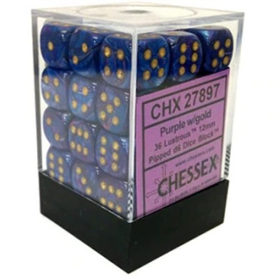 d6Cube12mmLustrous PUgd - Chessex (Pack of 36)