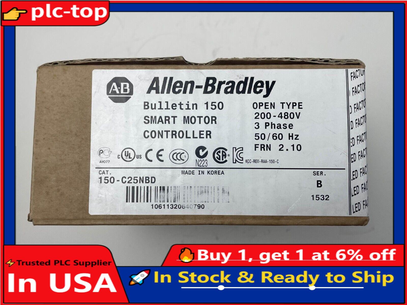 New Allen Bradley 150-C25NBD Motor Soft Starter 150C25NBD Shipping